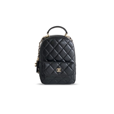 CHANEL CLASSIC CC CHAIN POCKET BACKPACK QUILTED LAMBSKIN MINI AP3753 (18*13*9cm)